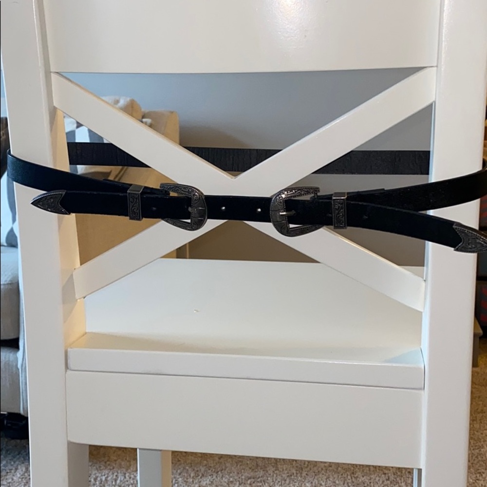 Double buckle western belt